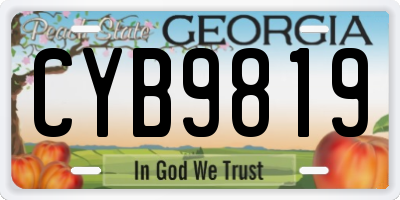 GA license plate CYB9819