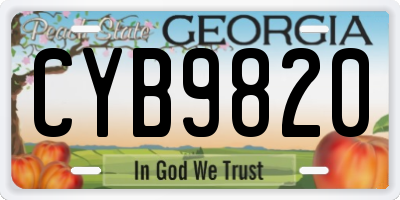 GA license plate CYB9820