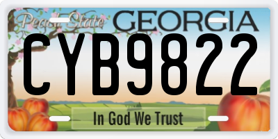 GA license plate CYB9822