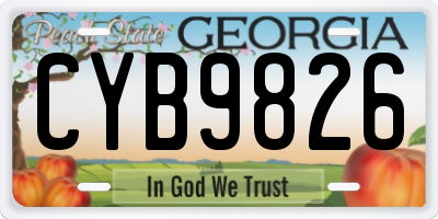 GA license plate CYB9826