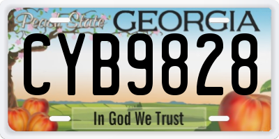 GA license plate CYB9828