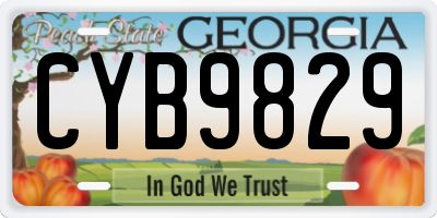 GA license plate CYB9829