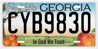 GA license plate CYB9830