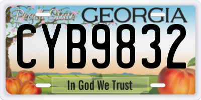 GA license plate CYB9832