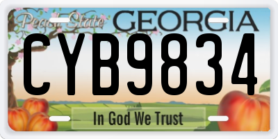 GA license plate CYB9834