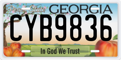 GA license plate CYB9836
