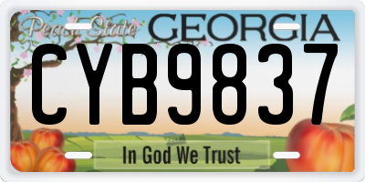 GA license plate CYB9837