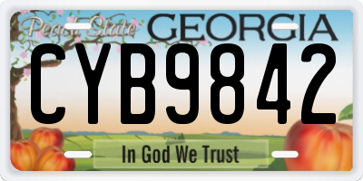 GA license plate CYB9842