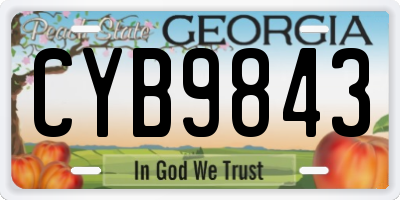GA license plate CYB9843