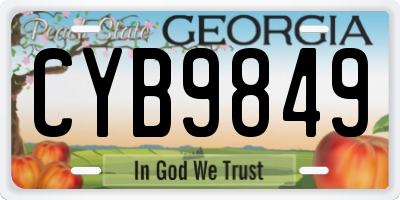 GA license plate CYB9849