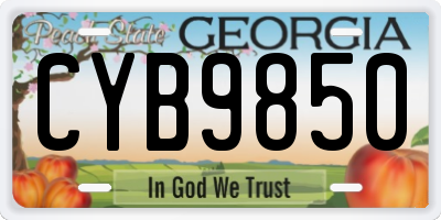 GA license plate CYB9850