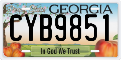 GA license plate CYB9851