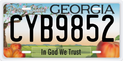 GA license plate CYB9852