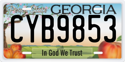 GA license plate CYB9853