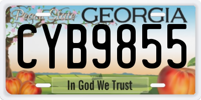 GA license plate CYB9855