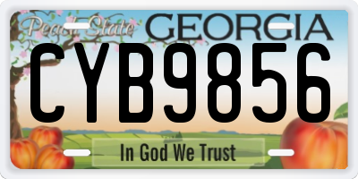 GA license plate CYB9856