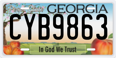 GA license plate CYB9863