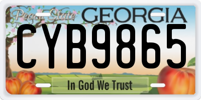 GA license plate CYB9865