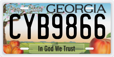 GA license plate CYB9866
