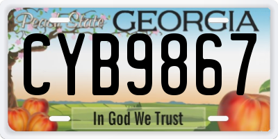 GA license plate CYB9867