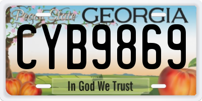 GA license plate CYB9869
