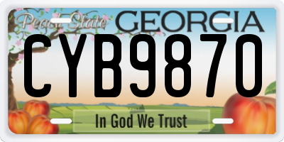GA license plate CYB9870