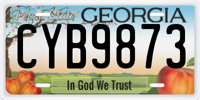 GA license plate CYB9873