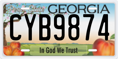 GA license plate CYB9874