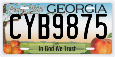 GA license plate CYB9875