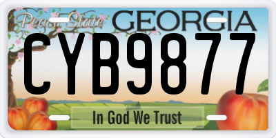 GA license plate CYB9877