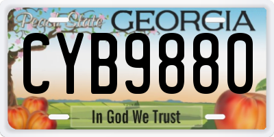 GA license plate CYB9880