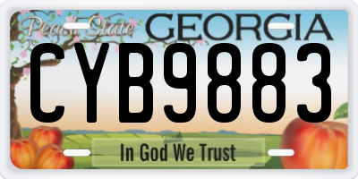 GA license plate CYB9883