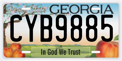 GA license plate CYB9885