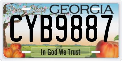 GA license plate CYB9887