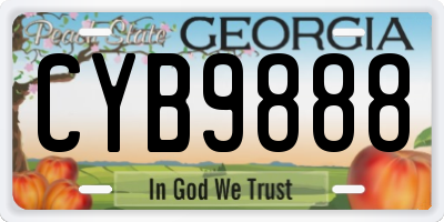 GA license plate CYB9888