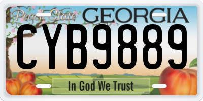 GA license plate CYB9889
