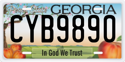 GA license plate CYB9890
