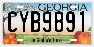 GA license plate CYB9891