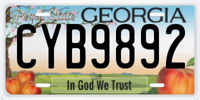 GA license plate CYB9892