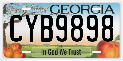GA license plate CYB9898