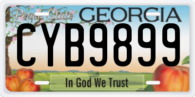 GA license plate CYB9899