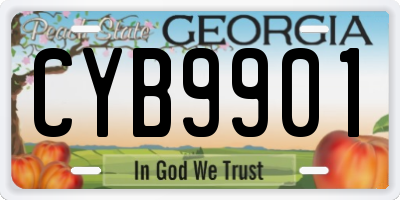 GA license plate CYB9901