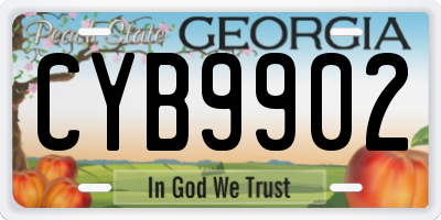GA license plate CYB9902