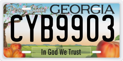 GA license plate CYB9903