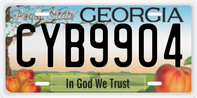 GA license plate CYB9904