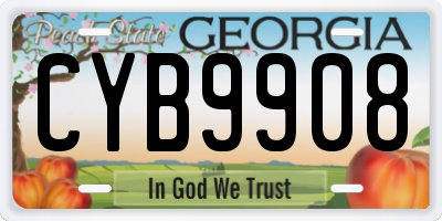 GA license plate CYB9908