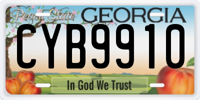 GA license plate CYB9910