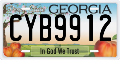 GA license plate CYB9912