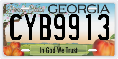 GA license plate CYB9913
