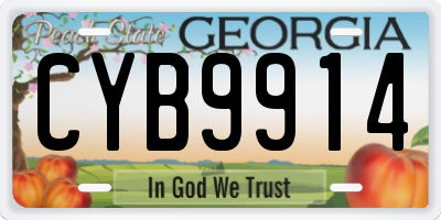 GA license plate CYB9914